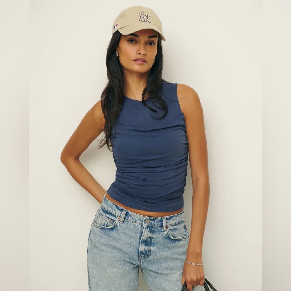 Reformation Louise Blue Sleeveless top XS